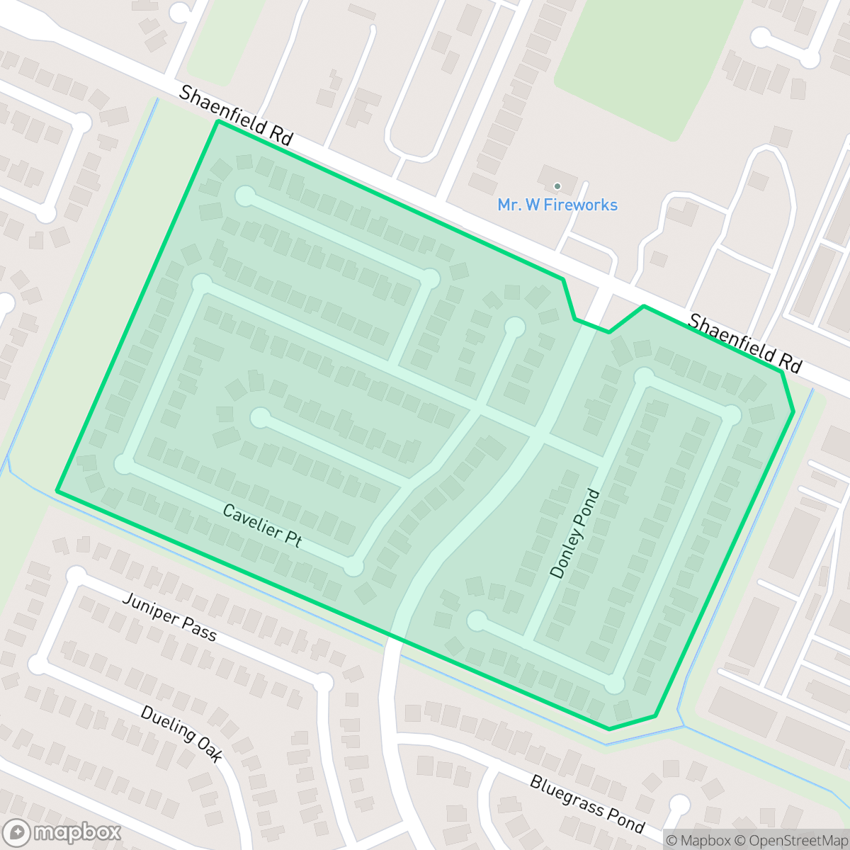 Map showing the location of Bridgewood, San Antonio, TX