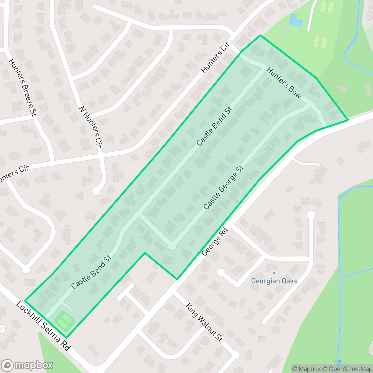 Map showing the location of Castle Wood Forest, San Antonio, TX