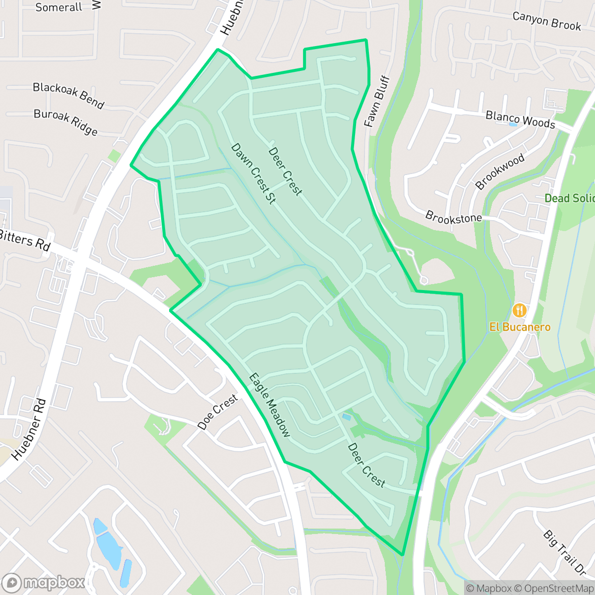 Map showing the location of Deerfield, San Antonio, TX