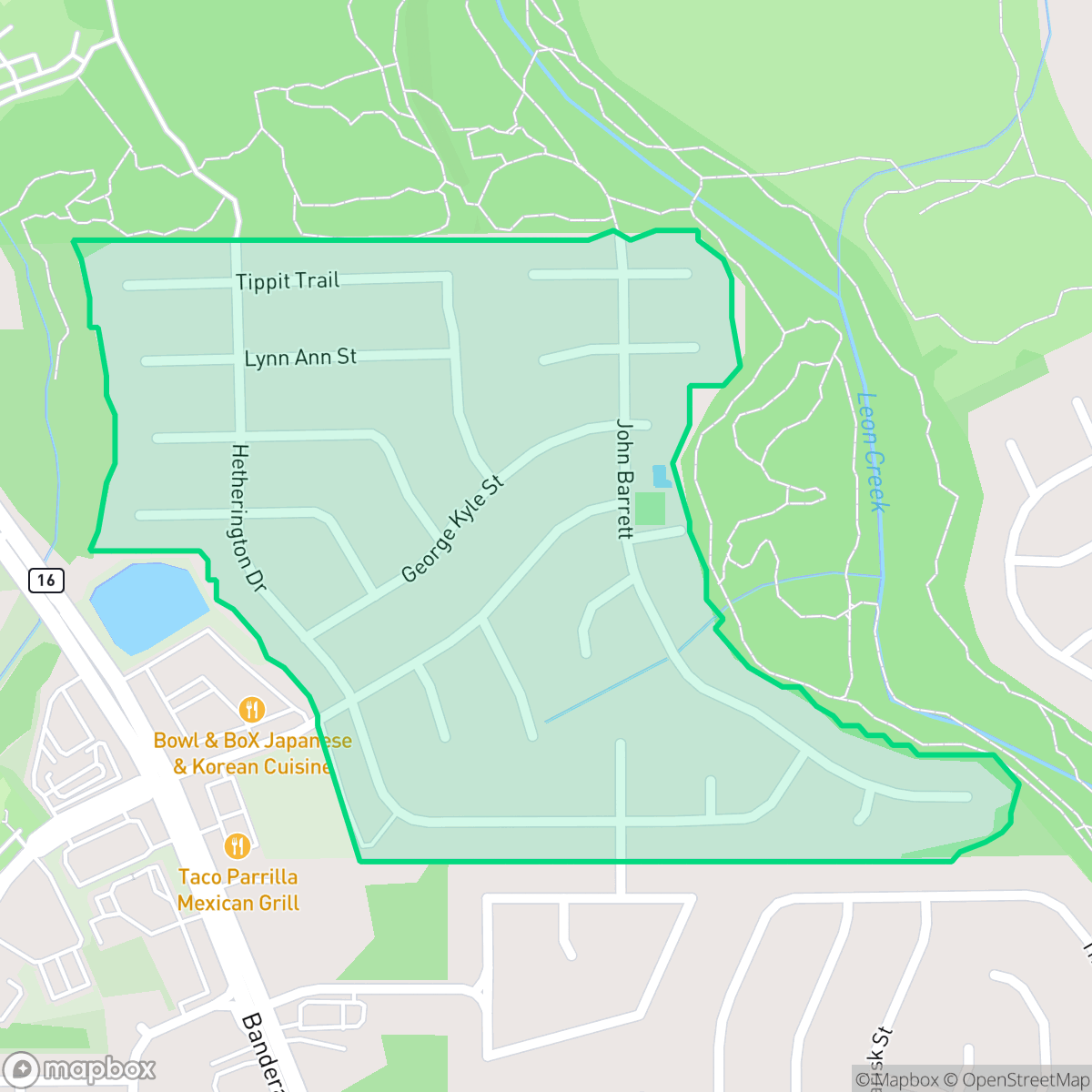 Map showing the location of French Creek Village, San Antonio, TX