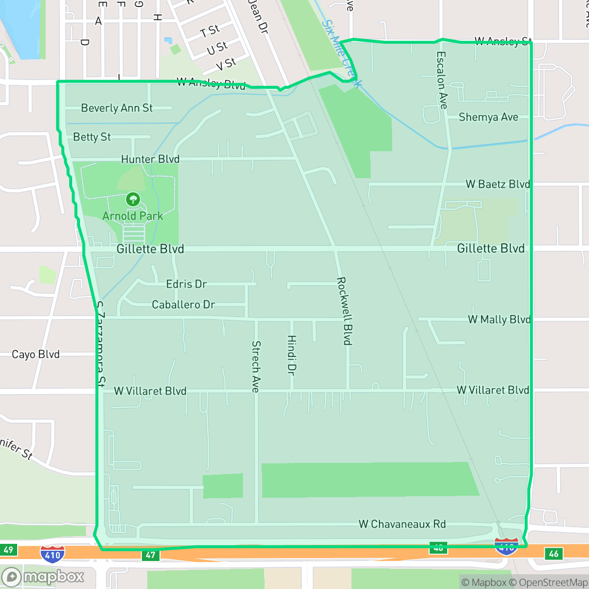 Map showing the location of Gillette Area, San Antonio, TX
