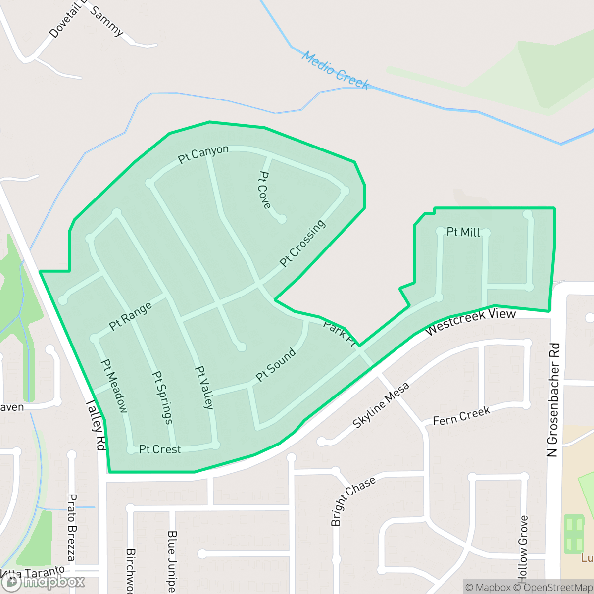 Map showing the location of High Point at The Villages of Westcreek, San Antonio, TX