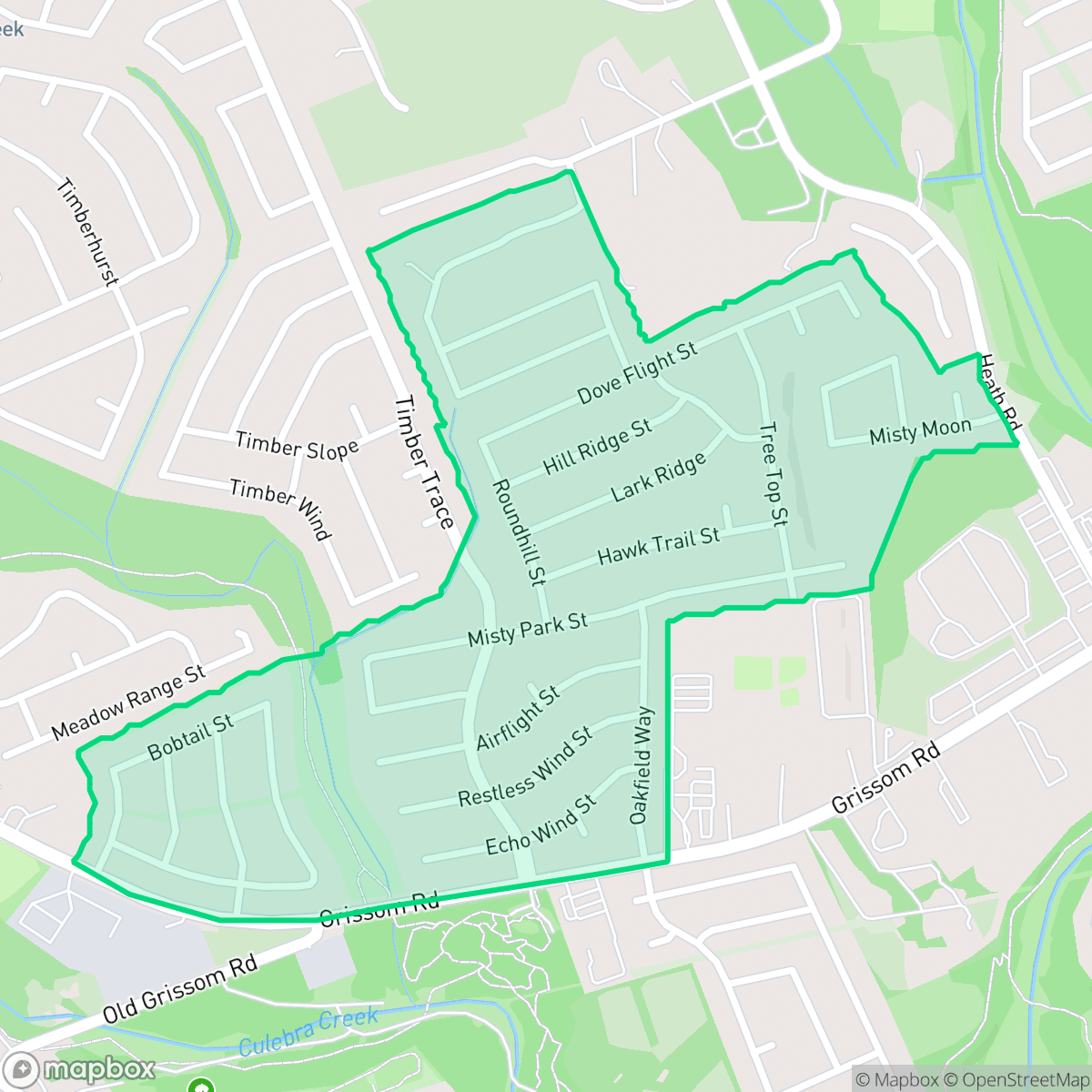 Map showing the location of Misty Oaks, San Antonio, TX