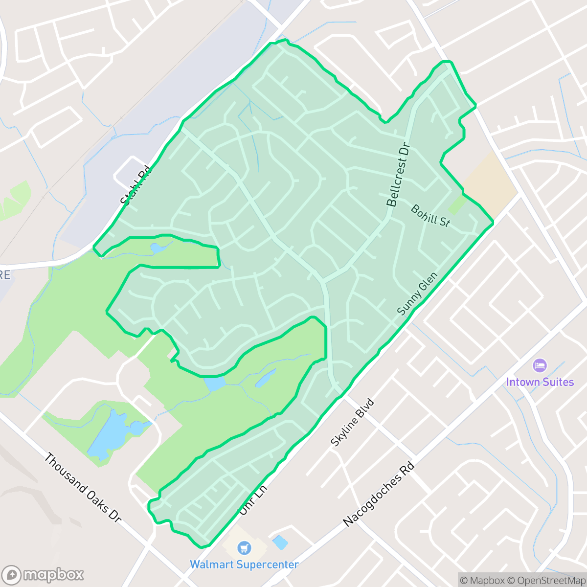 Map showing the location of Northern Hills, San Antonio, TX