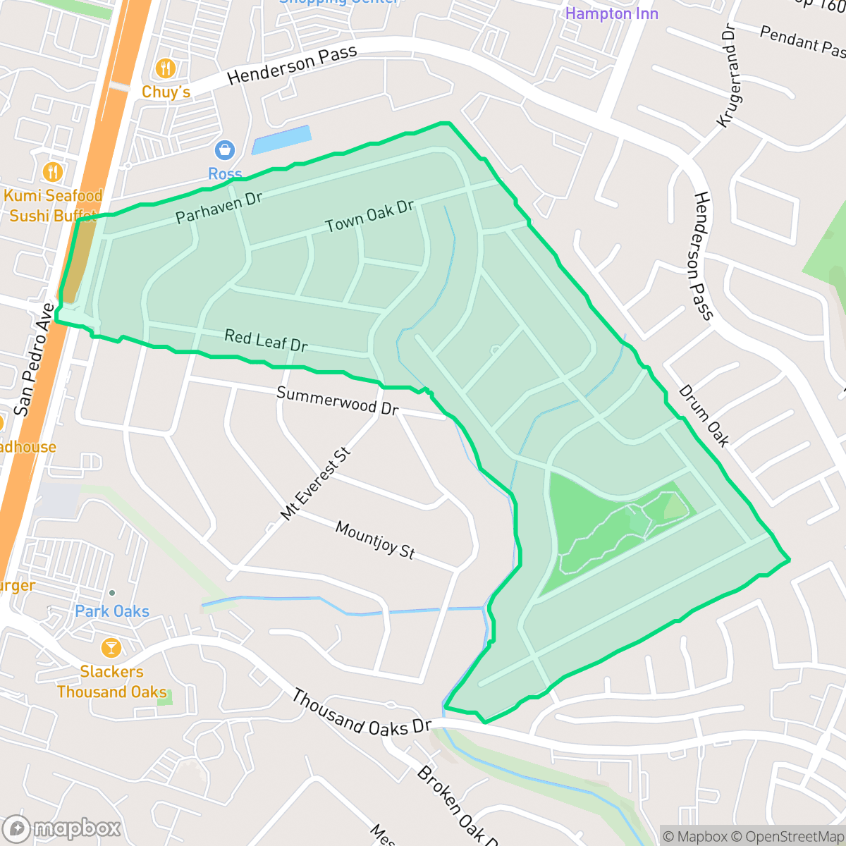 Map showing the location of Oak Haven Heights, San Antonio, TX