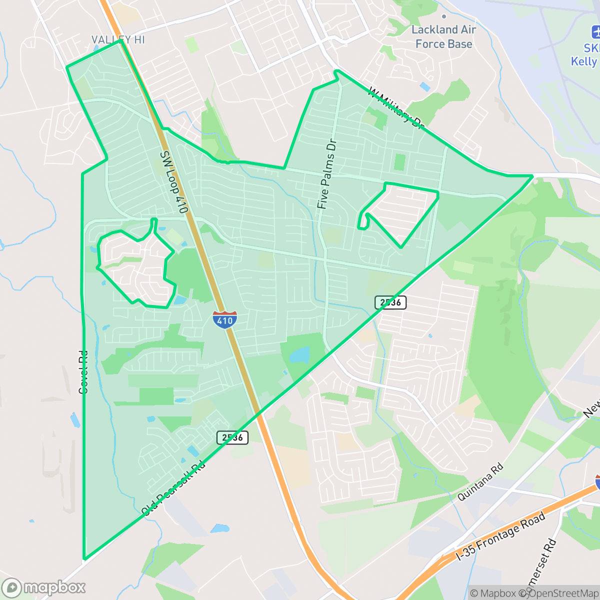 Map showing the location of People Active in Community Effort, San Antonio, TX