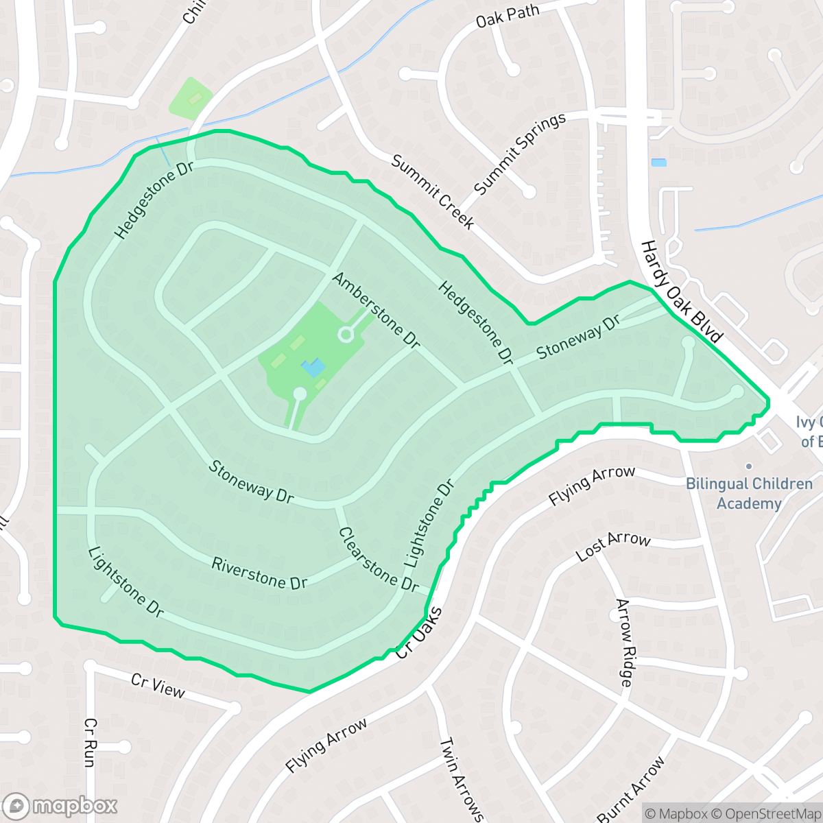 Map showing the location of Stone Mountain-Stone Oak, San Antonio, TX