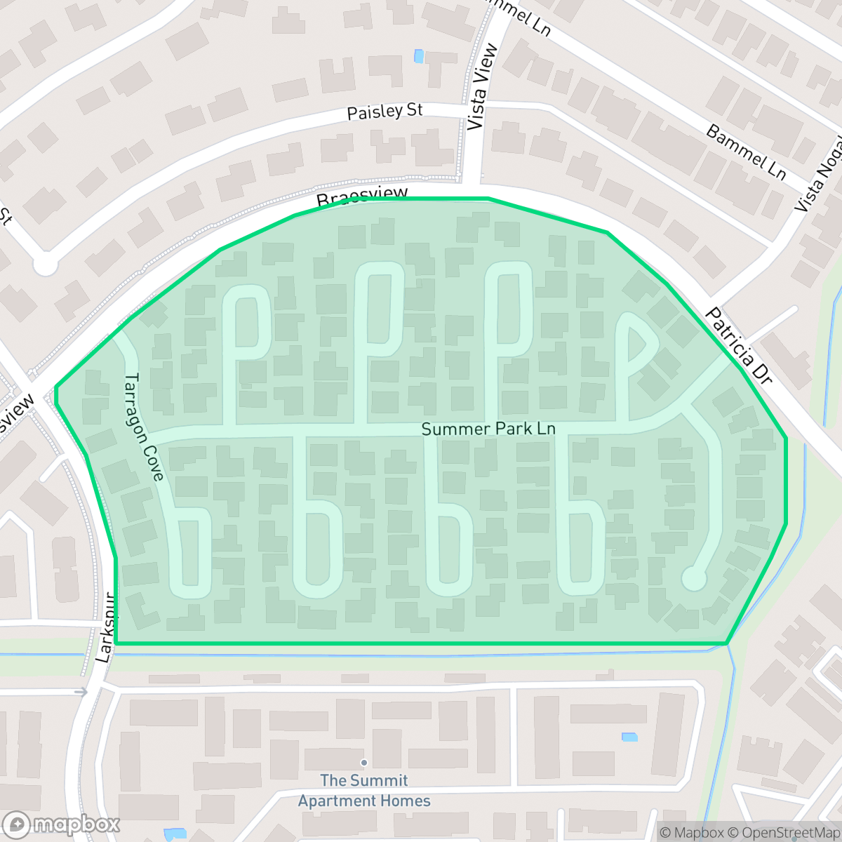 Map showing the location of Summer Hill, San Antonio, TX