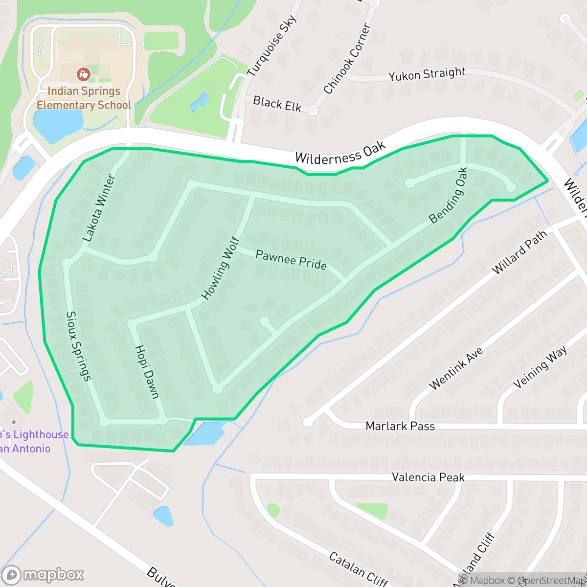 Map showing the location of The Colony, San Antonio, TX
