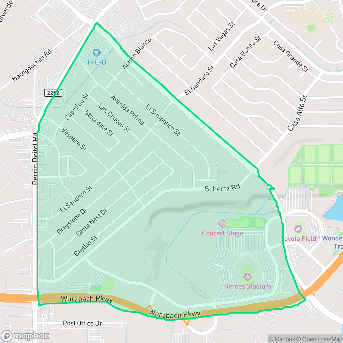 Map showing the location of The Hills of Park North, San Antonio, TX