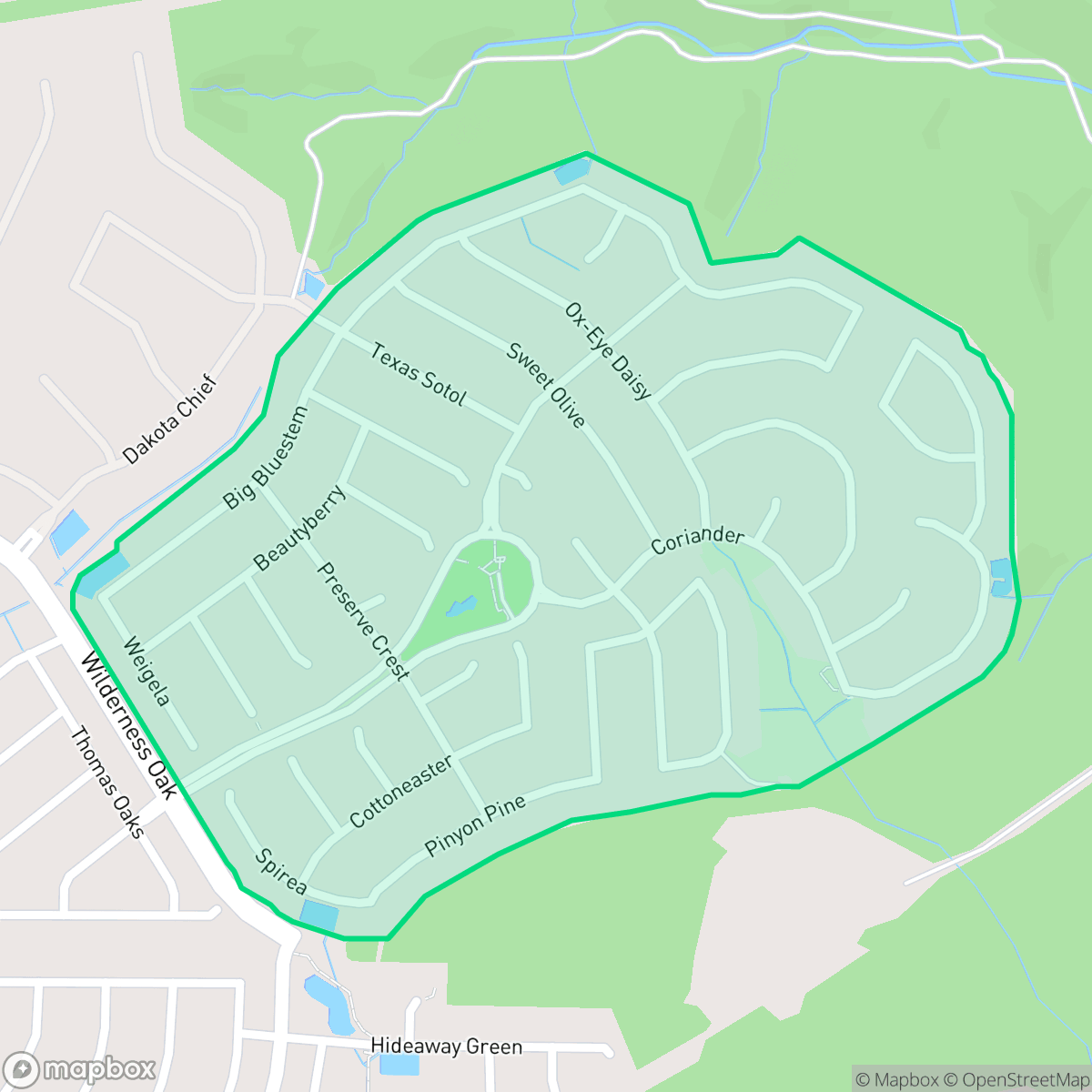 Map showing the location of The Preserve, San Antonio, TX