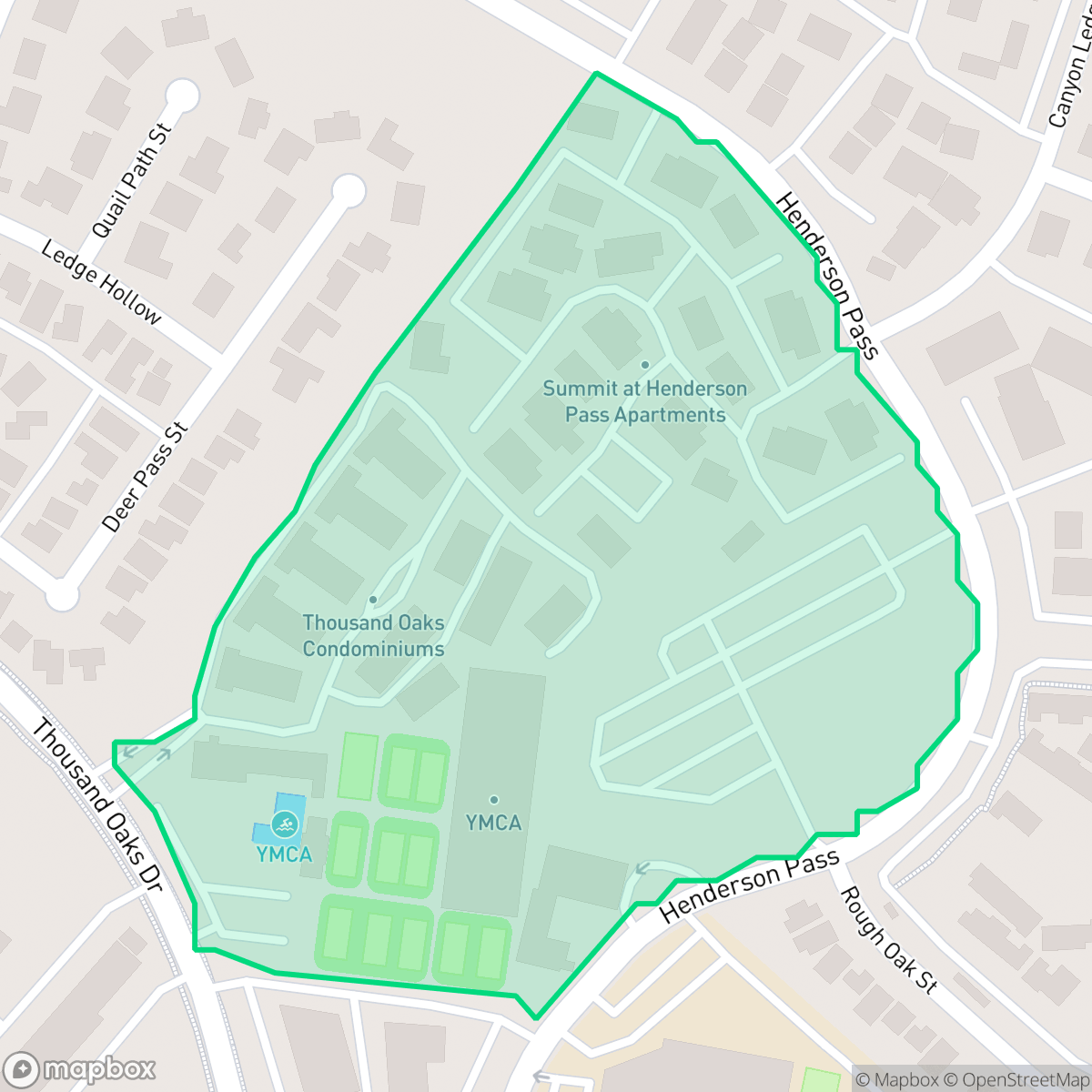 Map showing the location of Thousand Oaks Condominiums-Thousand Oaks, San Antonio, TX