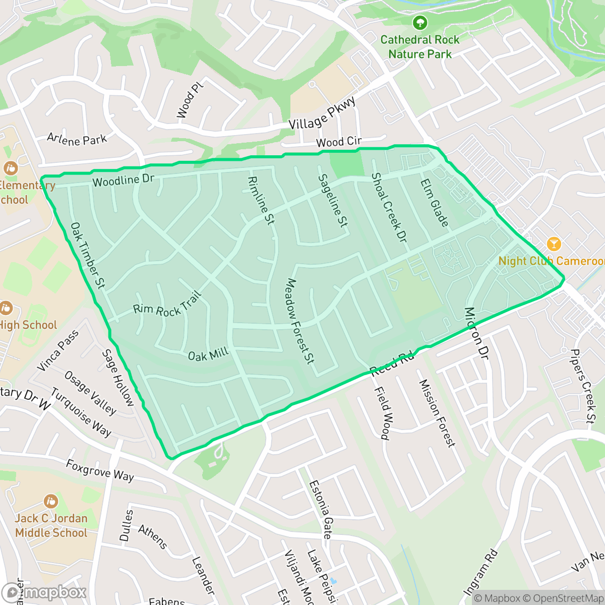 Map showing the location of Timber Ridge, San Antonio, TX