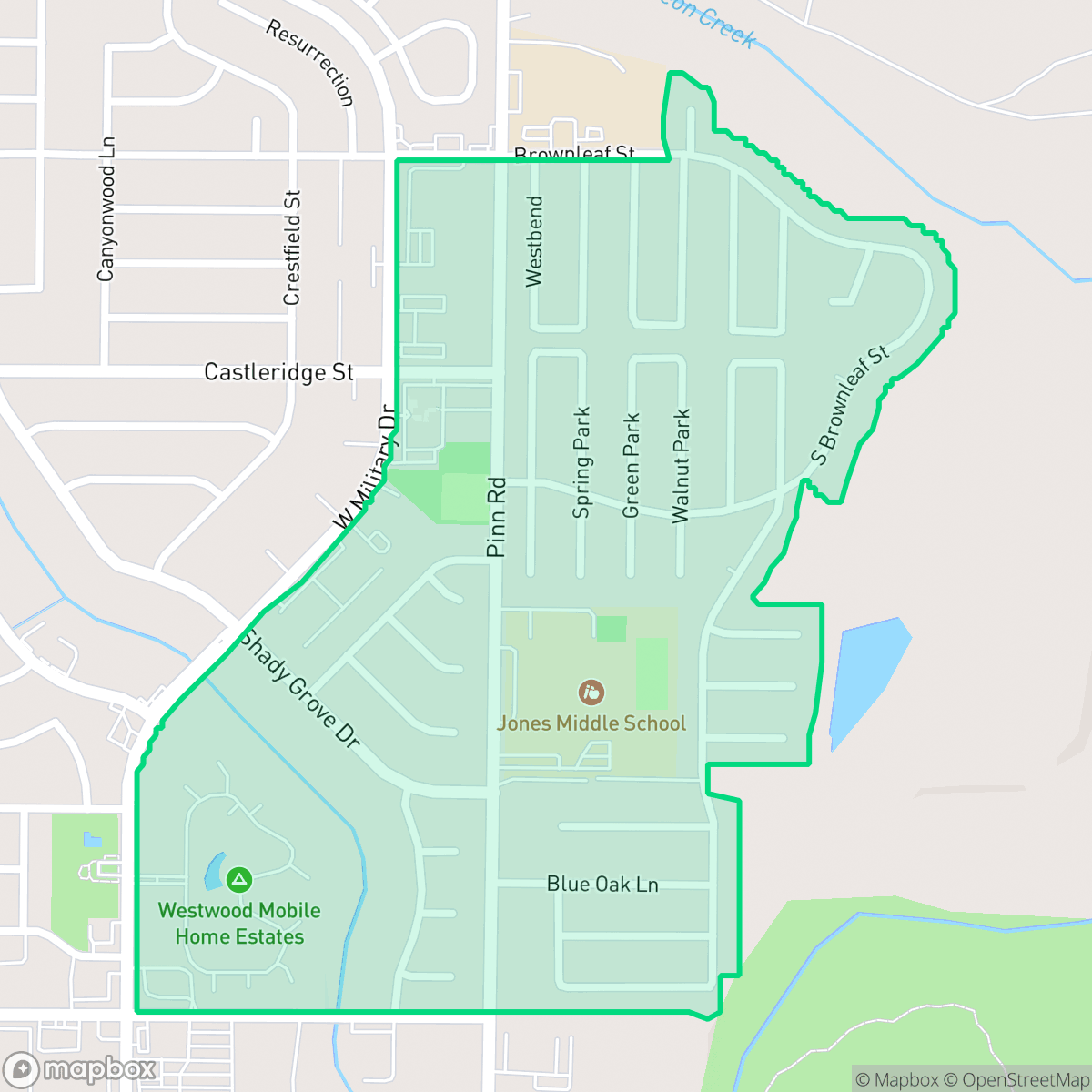 Map showing the location of United Westwood, San Antonio, TX
