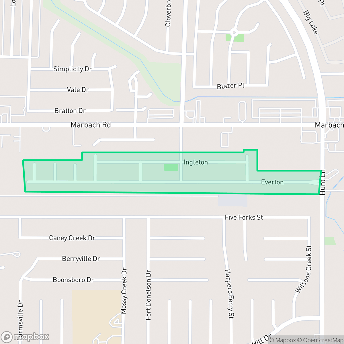 Map showing the location of Westbury Place, San Antonio, TX