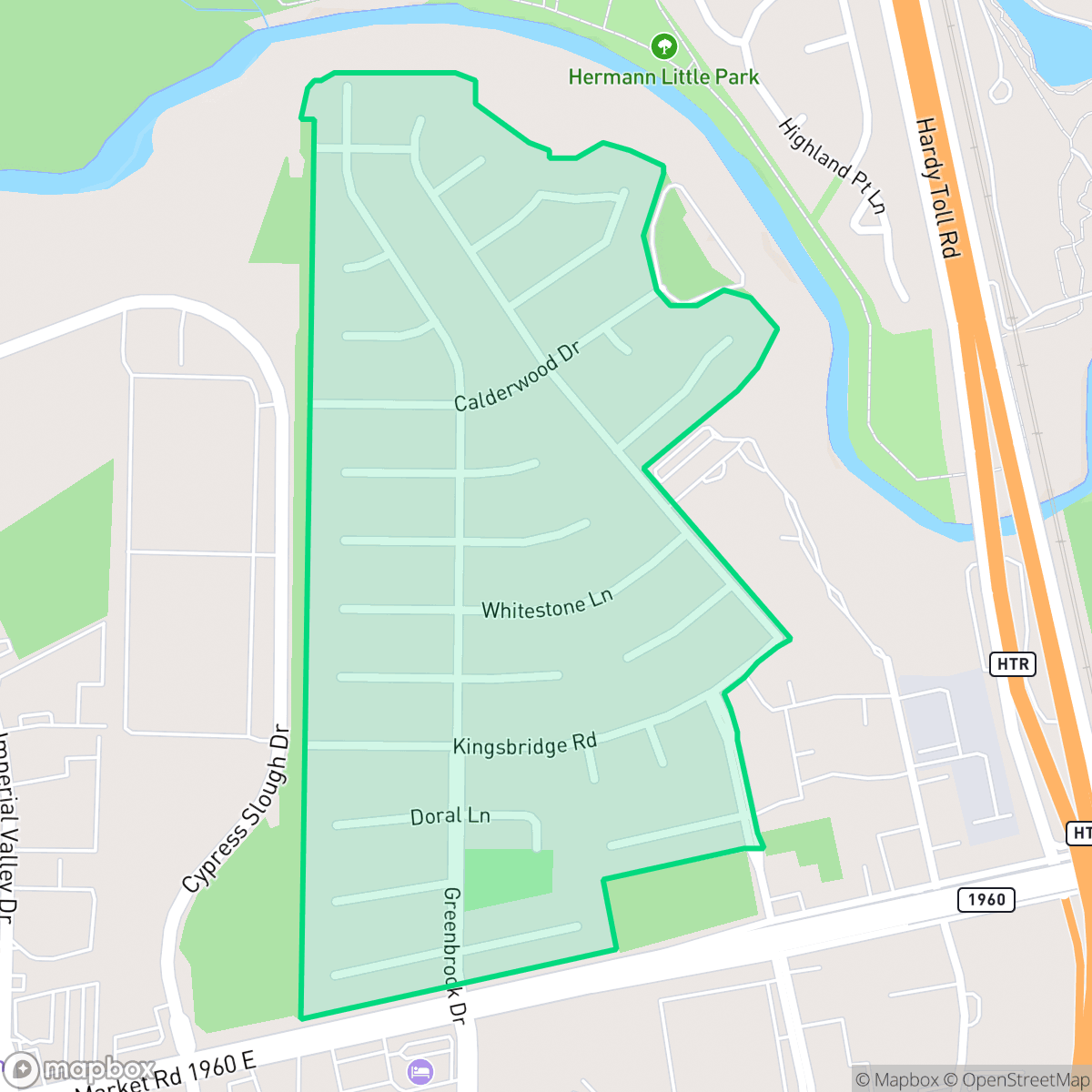Map showing the location of Inverness Forest, Spring, TX